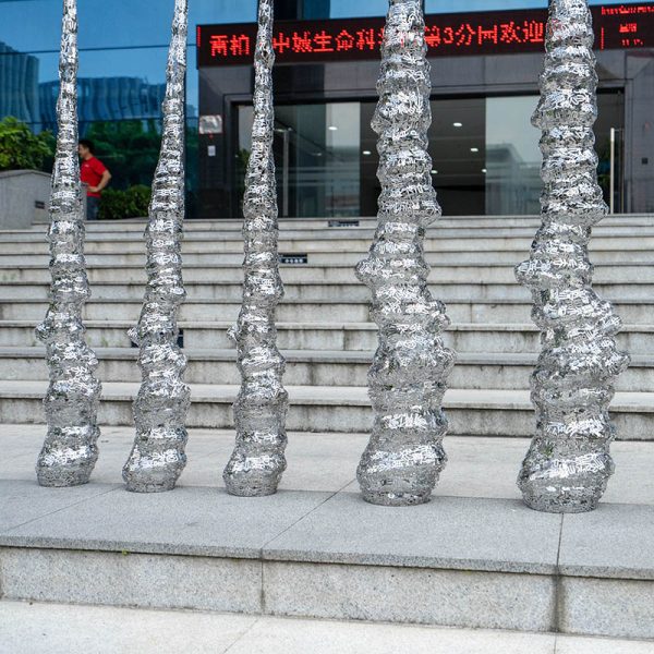The Power of Climbing Modern Stainless Steel Abstract Sculpture Outdoor Art Installation - Image 2