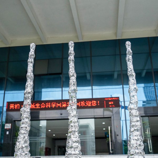 The Power of Climbing Modern Stainless Steel Abstract Sculpture Outdoor Art Installation - Image 3