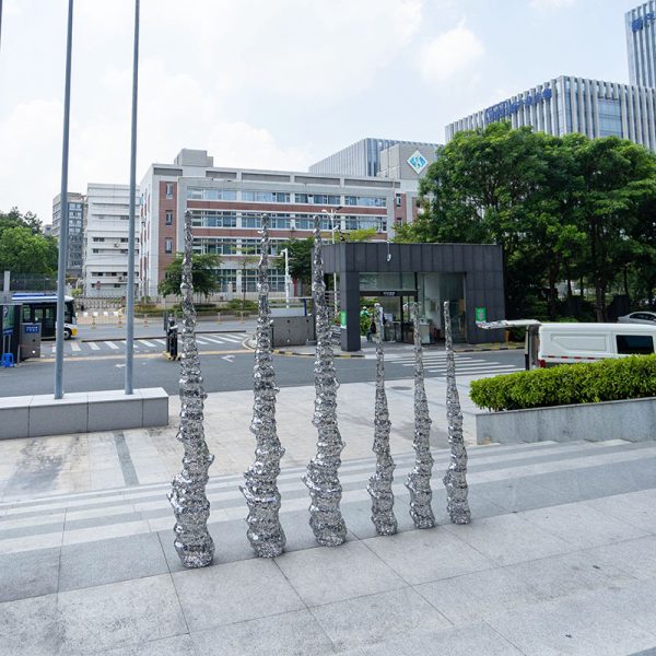 The Power of Climbing Modern Stainless Steel Abstract Sculpture Outdoor Art Installation - Image 4