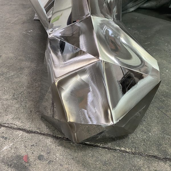 Sculpture Factory Stainless Steel Geometric Bear Sculpture - Image 4